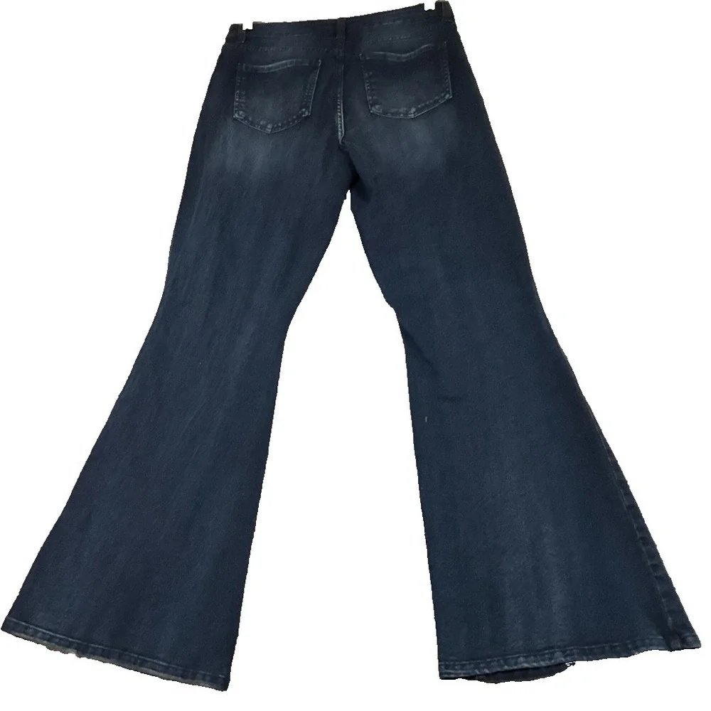 VTG YMI Juniors Y2k 90s Low Rise Flared Leg Dark Wash Booty Jeans 13/31 (32x30)